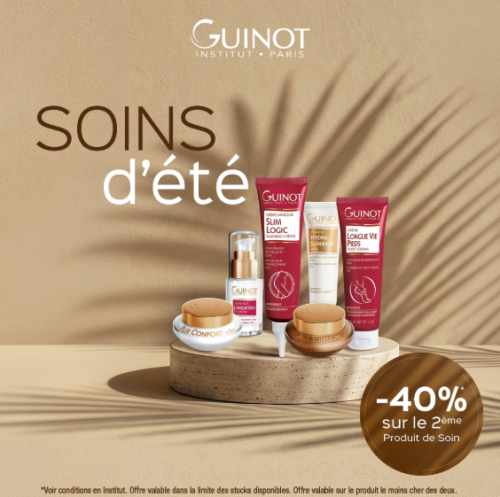 Profitez de -40% sur le 2ème produit de soin Guinot